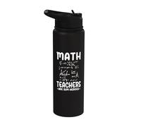 Funny Math Teachers are Sum Heroes Algebra Pi Mathematics Stainless Steel Insulated Water Bottle