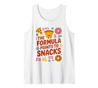 Funny Math The Formula Points to Snacks Humor Tank Top