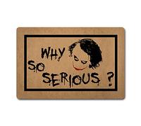 Funny Mats The Joker Why So Serious Doormat Monograms Quotes Welcome Mats for Entrance Way Non-Woven Fabric Top Rubber Back Indoor/Outdoor/Kitchen Mats Household Presents 23.6"(L) x 15.7"(W)