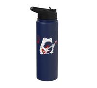 Funny Matsumoto Hoji Grumpy Frog Bass-Player Japanese Art Stainless Steel Insulated Water Bottle
