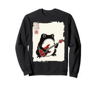 Funny Matsumoto Hoji Grumpy Frog Bass-Player Japanese Art Sweatshirt