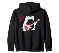 Funny Matsumoto Hoji Grumpy Frog Bass-Player Japanese Art Zip Hoodie