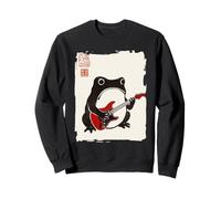 Funny Matsumoto Hoji Grumpy Frog Guitar-Player Japanese Art Sweatshirt