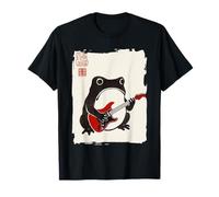Funny Matsumoto Hoji Grumpy Frog Guitar-Player Japanese Art T-Shirt