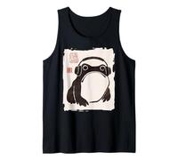 Funny Matsumoto Hoji Grumpy Frog Headphones Music Art Tank Top