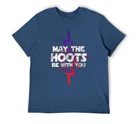 Funny 'May The Hoots Be with You' Space Warrior Fantasy T-Shirt - Epic Metal Music Fan Tee B Navy-Style 4XL