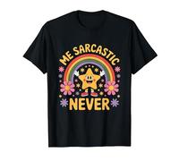 Funny Me Sarcastic Never - Dry Humor Attitude T-Shirt, Men, Black, 5X-Large
