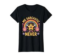 Funny Me Sarcastic Never - Dry Humor Attitude T-Shirt, Women, Black, XX-Large