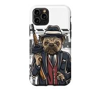 Funny mean looking Bad Pug Dog with Gun & cigar from 1920's Case for iPhone 11 Pro