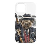 Funny mean looking Bad Pug Dog with Gun & cigar from 1920's Case for iPhone 15