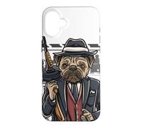 Funny mean looking Bad Pug Dog with Gun & cigar from 1920's Case for iPhone 16 Plus