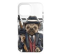 Funny mean looking Bad Pug Dog with Gun & cigar from 1920's Case for iPhone 16 Pro Max