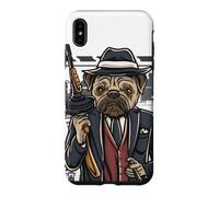 Funny mean looking Bad Pug Dog with Gun & cigar from 1920's Case for iPhone XS Max