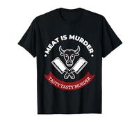 Funny Meat Is Murder Tasty Tasty Murder Butcher T-Shirt