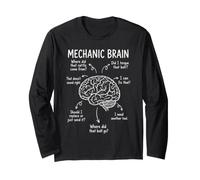 Funny Mechanic Brain Car Repair Auto Technician Humor Long Sleeve T-Shirt