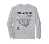 Funny Mechanic Brain Car Repair Auto Technician Humor Long Sleeve T-Shirt