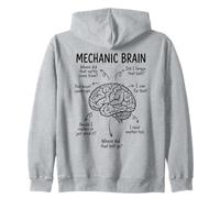 Funny Mechanic Brain Car Repair Auto Technician Humor Zip Hoodie