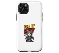 Funny Mechanic Cat Repair Humor Illustration Case for iPhone 11 Pro