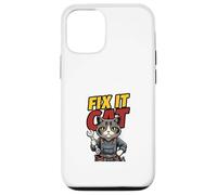 Funny Mechanic Cat Repair Humor Illustration Case for iPhone 12/12 Pro