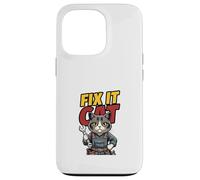 Funny Mechanic Cat Repair Humor Illustration Case for iPhone 13 Pro