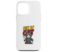 Funny Mechanic Cat Repair Humor Illustration Case for iPhone 13 Pro Max