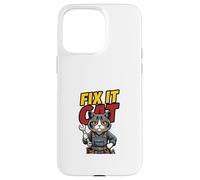 Funny Mechanic Cat Repair Humor Illustration Case for iPhone 15 Pro Max