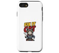 Funny Mechanic Cat Repair Humor Illustration Case for iPhone SE (2020) / 7/8