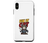 Funny Mechanic Cat Repair Humor Illustration Case for iPhone XS Max