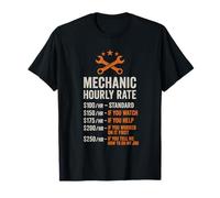 Funny Mechanic Hourly Rate Workshop Auto Repair Gearheads T-Shirt