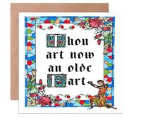 Funny Medieval Birthday Card for Men Women-Humorous Greeting Card-Blank Inside with Envelope