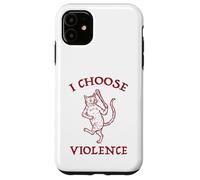 Funny Medieval Cat I Choose Violence Design Case for iPhone 11