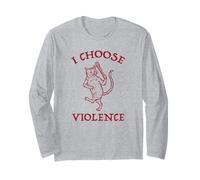 Funny Medieval Cat I Choose Violence Design Long Sleeve T-Shirt
