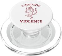 Funny Medieval Cat I Choose Violence Design PopSockets PopGrip for MagSafe