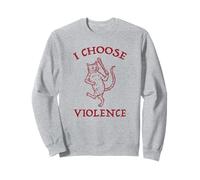 Funny Medieval Cat I Choose Violence Design Sweatshirt