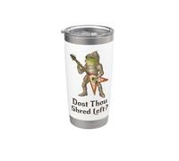 Funny Medieval Frog Knight Rock Star: Dost Thou Shred Left? Stainless Steel Insulated Tumbler