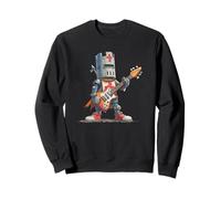 Funny Medieval Guitarist with Armor and Electric Guitar Sweatshirt