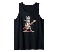 Funny Medieval Guitarist with Armor and Electric Guitar Tank Top