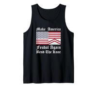 Funny Medieval Red White Blue Heraldic America Flag Tank Top
