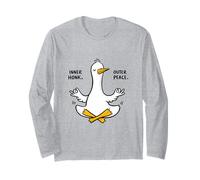 Funny Meditating Duck Inner Honk Outer Peace Zen Yoga Long Sleeve T-Shirt