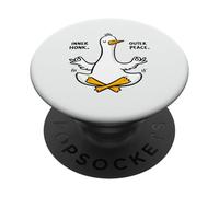Funny Meditating Duck Inner Honk Outer Peace Zen Yoga PopSockets Adhesive PopGrip