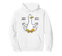 Funny Meditating Duck Inner Honk Outer Peace Zen Yoga Pullover Hoodie