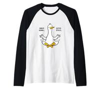 Funny Meditating Duck Inner Honk Outer Peace Zen Yoga Raglan Baseball Tee