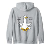 Funny Meditating Duck Inner Honk Outer Peace Zen Yoga Zip Hoodie