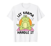 Funny Meditating Frog "Let Karma Handle It" Cute Yoga Snail T-Shirt