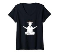 Funny Meditation Pilates Yoga Goat V-Neck T-Shirt