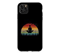 Funny Meditation Yoga Instructors Retro Sunset Design Case for iPhone 11 Pro Max