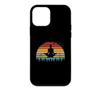 Funny Meditation Yoga Instructors Retro Sunset Design Case for iPhone 12 mini