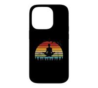 Funny Meditation Yoga Instructors Retro Sunset Design Case for iPhone 14 Pro