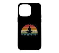 Funny Meditation Yoga Instructors Retro Sunset Design Case for iPhone 14 Pro Max
