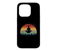 Funny Meditation Yoga Instructors Retro Sunset Design Case for iPhone 15 Pro